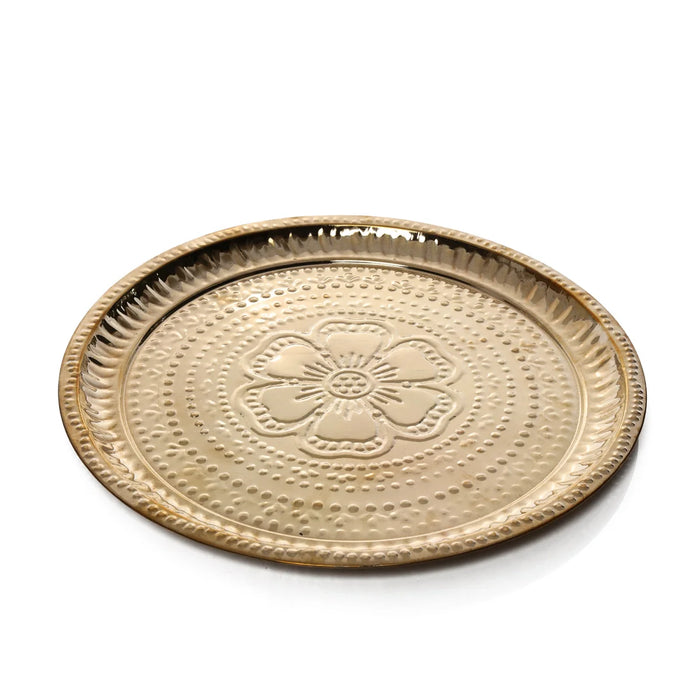 Brass Plate - 11 Inches | Thali Plate/ Pooja Plate for Home/ 130 Gms Approx