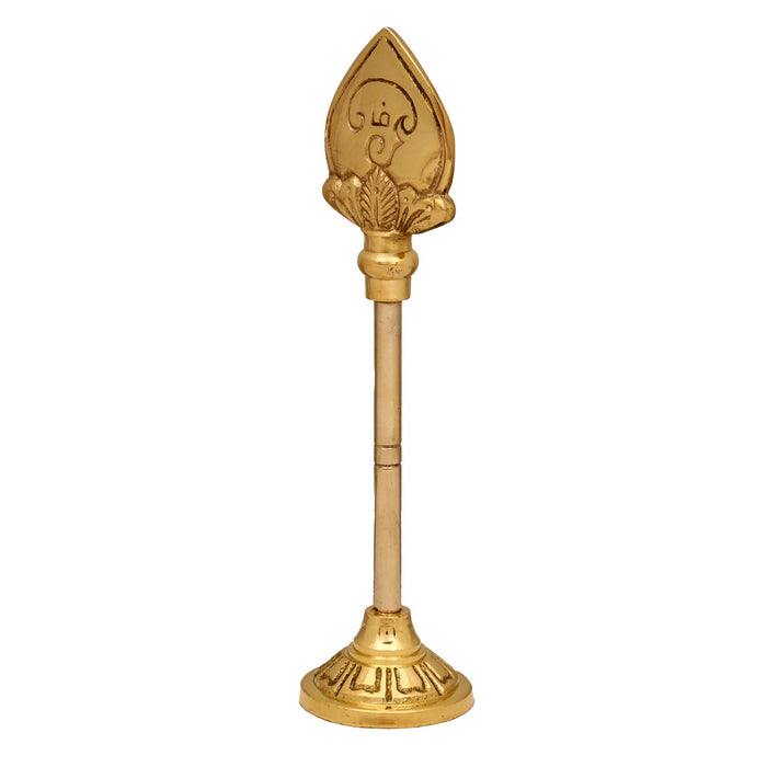 Brass Vel With Base - 6 x 1.5 Inches | Murugan Vel/ Brass Astras/ Lord Muruga Vel for Pooja