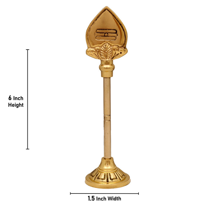 Brass Vel With Base - 6 x 1.5 Inches | Murugan Vel/ Brass Astras/ Lord Muruga Vel for Pooja