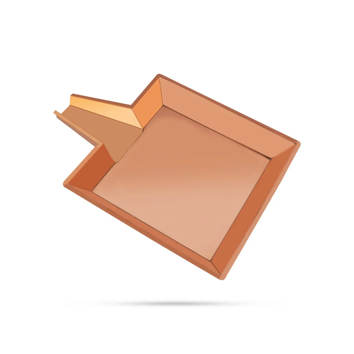 Abhisheka Plate - 2.25 x 16 x 16 Inches | Copper Abhisheka Patra/ Square Shape Abhishek Patra for Pooja