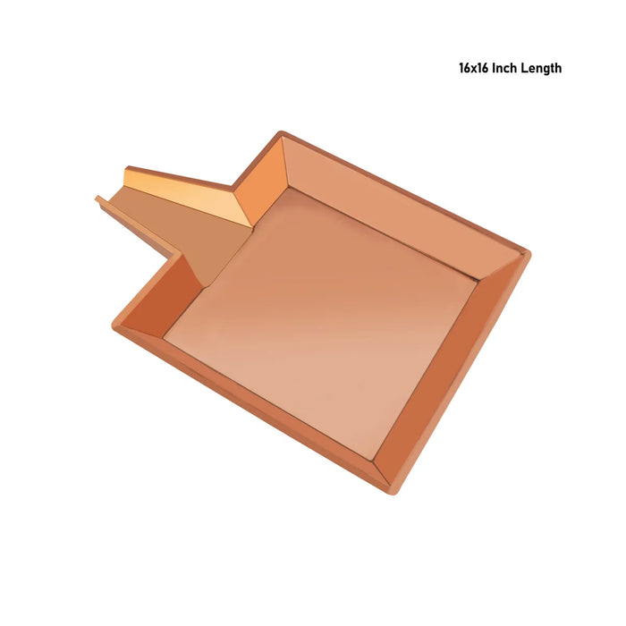 Abhisheka Plate - 2.25 x 16 x 16 Inches | Copper Abhisheka Patra/ Square Shape Abhishek Patra for Pooja