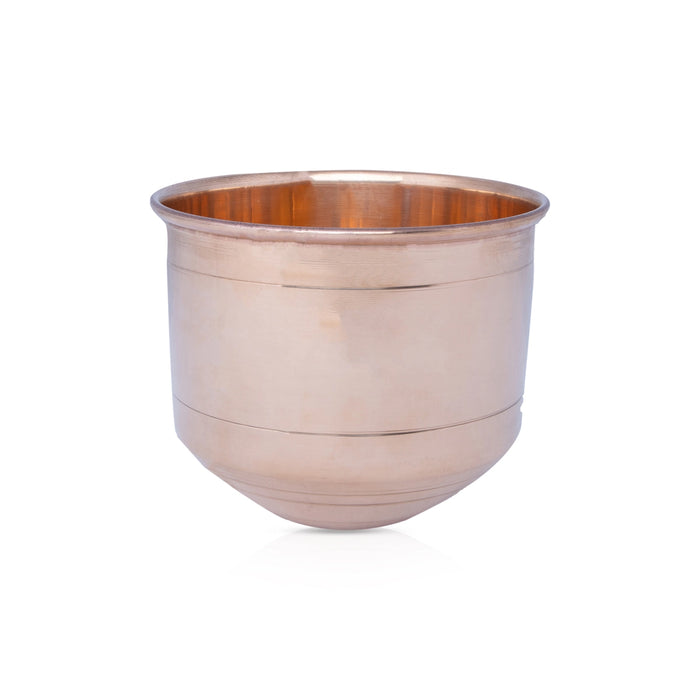 Copper Vattil - 4 x 5 Inches | Copper Vessel/ Copper Bowl/ Copper Cup for Pooja/ 280 Gms Approx