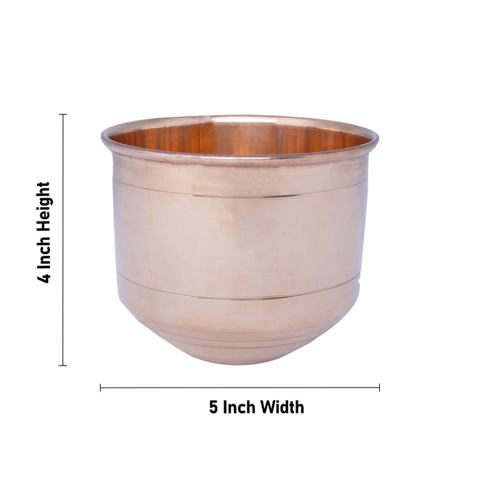 Copper Vattil - 4 x 5 Inches | Copper Vessel/ Copper Bowl/ Copper Cup for Pooja/ 280 Gms Approx