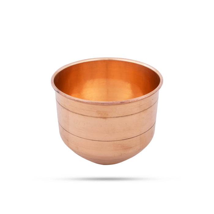 Copper Vattil - 4.75 x 5.5 Inches | Copper Vessel/ Puja Patra/ Copper Bowl for Pooja/ 340 Gms Approx