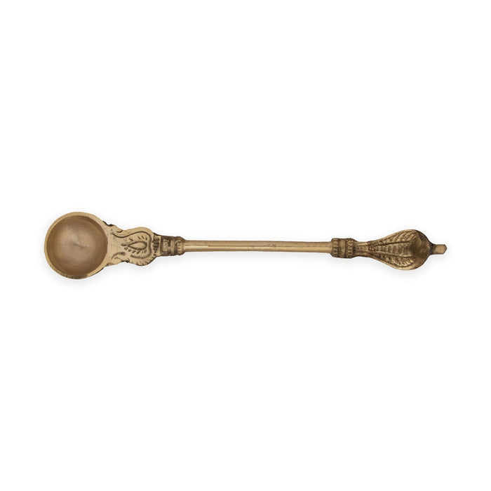 Brass Achmani - 8 Inches | Uddharani/ Nag Design Handle Pali Spoon for Pooja/ 86 Gms Approx