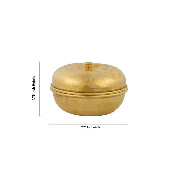 Kumkum Box - 1.75 x 2.25 Inches | Brass Kumkum Bharani/ Kumkum Pot/ Sindoor Pot for Home