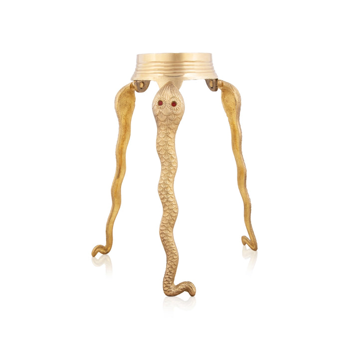 Jaladhari Stand - 6 x 5.5 Inches | Nag Shape Shivling Jaladhari Stand/ Brass Jaladhari/ Tripai Stand for Pooja