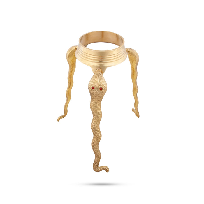 Jaladhari Stand - 6 x 5.5 Inches | Nag Shape Shivling Jaladhari Stand/ Brass Jaladhari/ Tripai Stand for Pooja