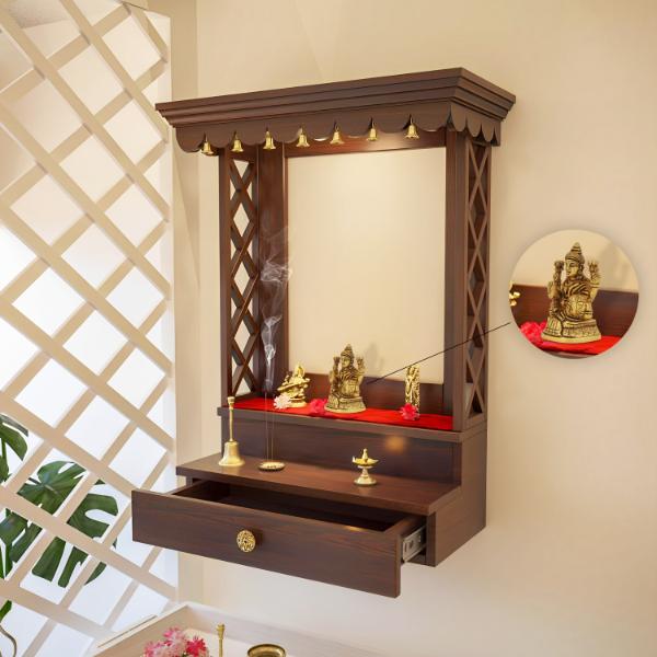 Lakshmi Statue Sitting On Base - 3 x 2 Inches | Laxmi Statue/ Antique Brass Idol/ Laxmi Idol for Pooja