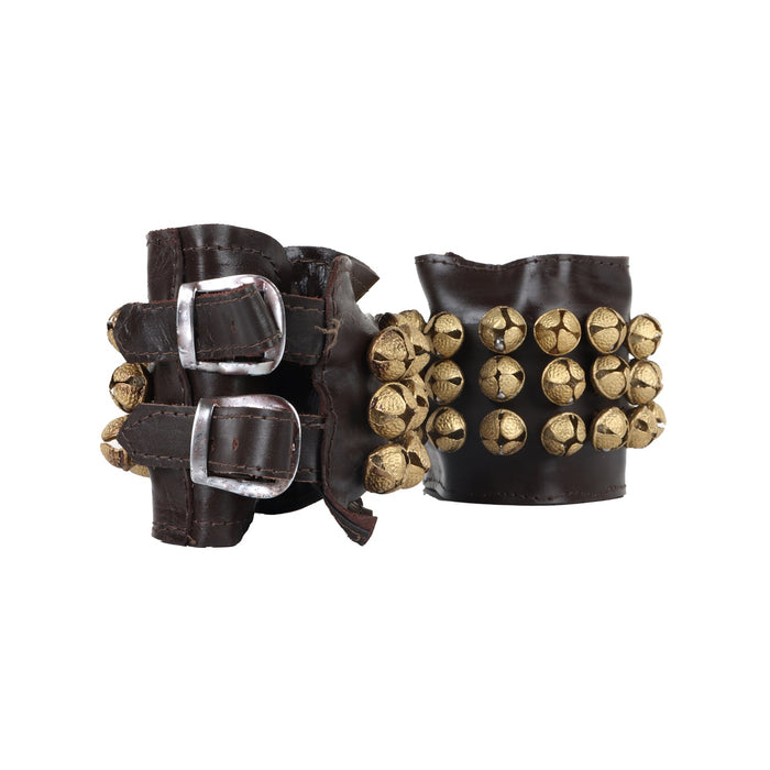 Bharatanatyam Ghungroo - 3.5 x 9 Inches | 3 Line Salangai/ Brass Ghunghroo/ Leather Ghungru for Dance