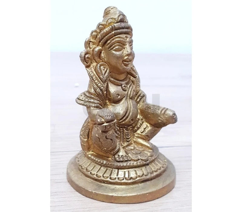 Kuber Murti - 3 Inches | Antique Brass Statue/ Kubera God Statue/ 300 Gms Approx