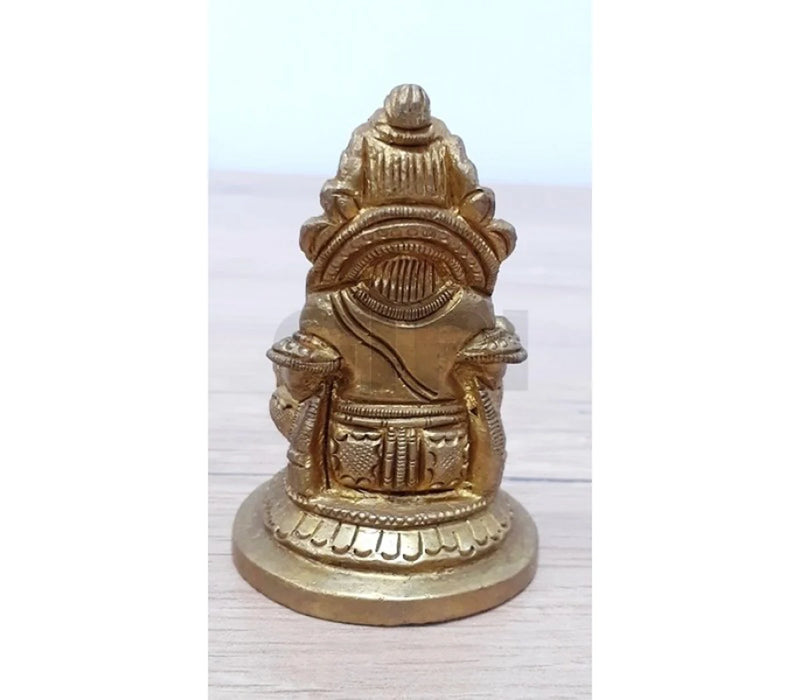 Kuber Murti - 3 Inches | Antique Brass Statue/ Kubera God Statue/ 300 Gms Approx