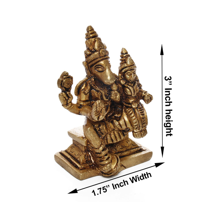 Varaha Lakshmi Murti - 3 x 1.75 Inches | Antique Brass Idol/ Varahi Laxmi Idol for Pooja