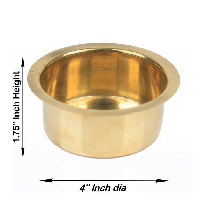 Traditional Coffee Dabara - 1.75 x 4 Inches | Coffee Dabra/ Brass Davara for Pooja