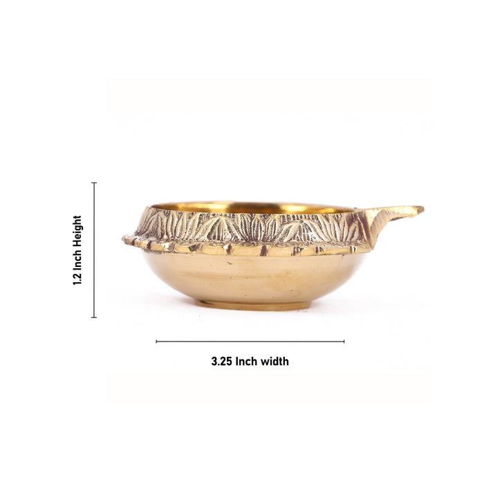 Brass Kuber Deep - 1.2 x 3.25 Inches | Brass Vilakku/ Kubera Deepam/ Kubera Lamp for Pooja/ 120 Gms Approx