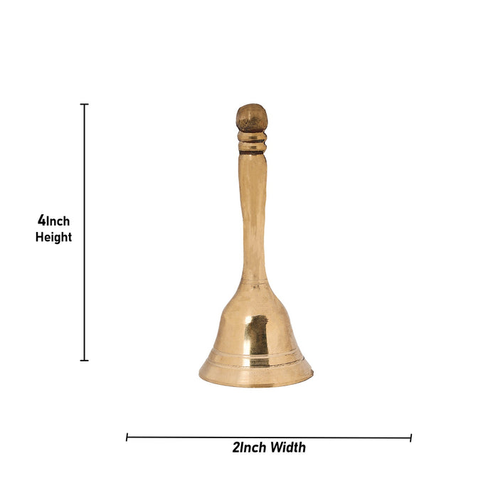 Hand Bell - 4 X 2 Inches | Pooja Bell/ Brass Ghanti/ Pooja Ghanti For Home