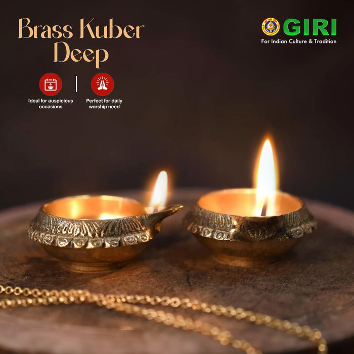 Kubera Vilakku - 1.25 x 4 Inches | Brass Lamp/ Kuber Deepam/ Kuber Diya for Pooja