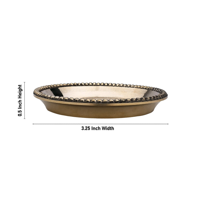 Brass Plate - 0.5 X 3.25 Inches | Thali Plate/ Pooja Plate/ Pooja Thali For Ritual Offerings And Daily Pooja
