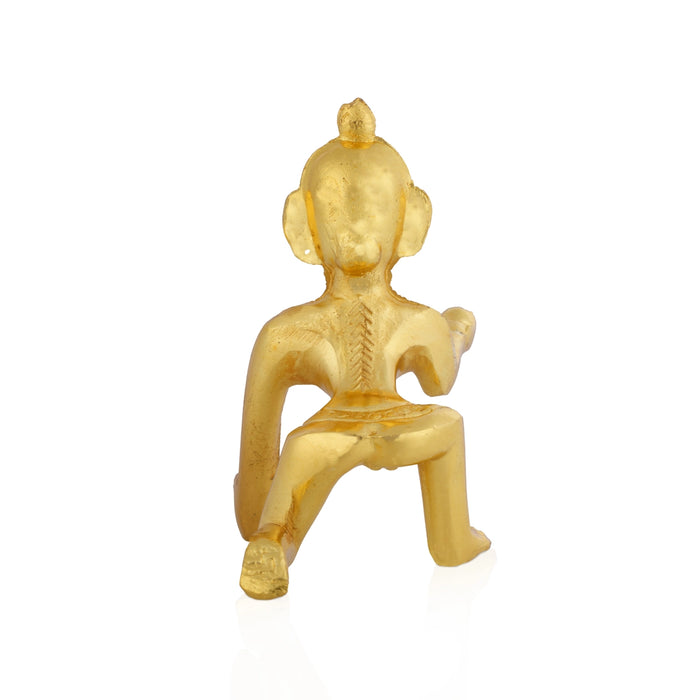 Crawling Krishna Murti - 3.25 x 2.75 Inches | Gold Polish Idol/ Kanha Ji Statue for Home & Pooja Space