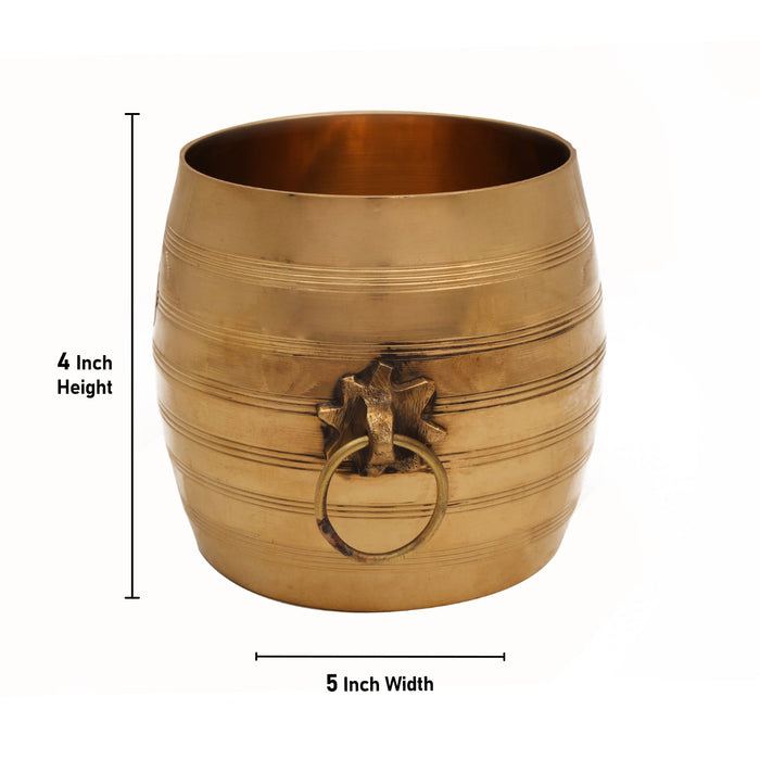 Kerala Nirapara - 4 x 5 Inches | Brass Para/ Brass Padi for Pooja