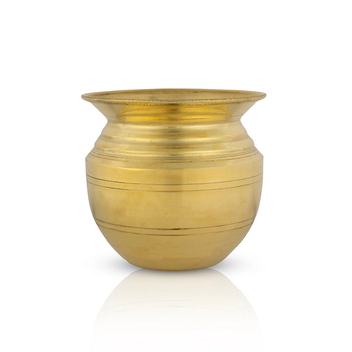 Lota - 3.5 x 4 Inches | Brass Chombu/ Brass Kalash/ Pooja Pot for Home