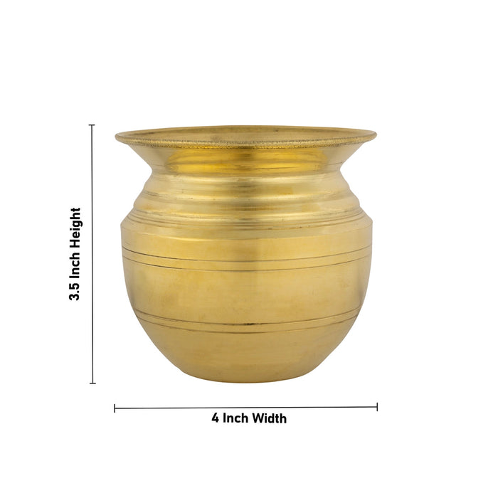 Lota - 3.5 x 4 Inches | Brass Chombu/ Brass Kalash/ Pooja Pot for Home