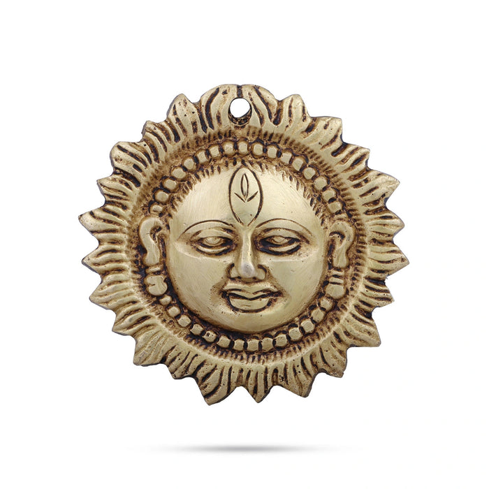 Sun Face Wall Hanging - 3.5 x 3.5 Inches | Brass Sun Wall Decor/ Surya Face Wall Hanger for Home Decor