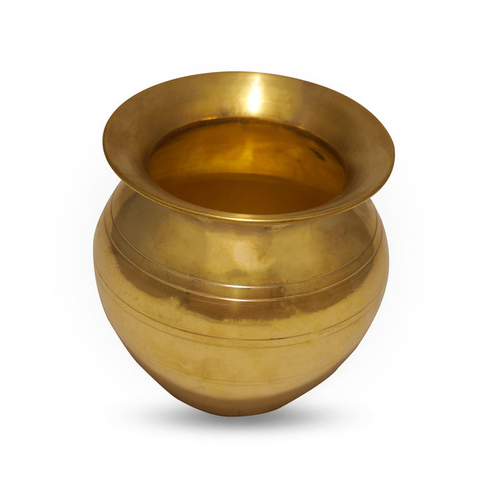 Brass Lota - 4.25 x 4 Inches | Kalash Pot/ Chombu/ Kalasam for Pooja