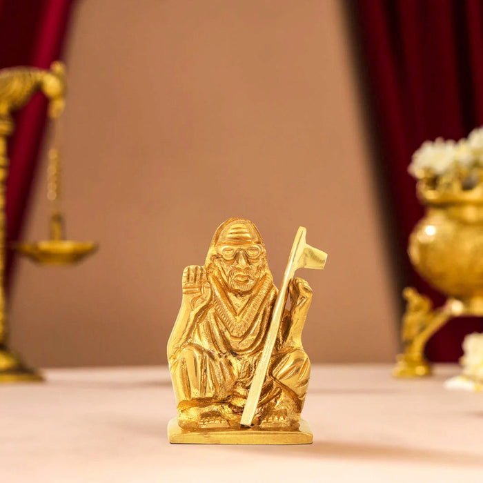 Sri Maha Periyava Idol - 2 Inches | Brass Paramacharya/ Shankaracharyar Statue For Home
