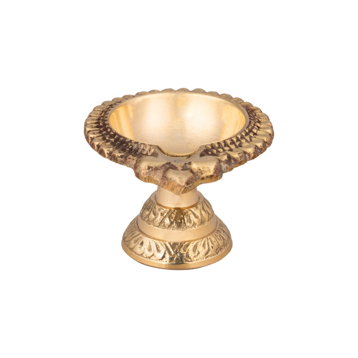 Lakshmi Kubera Vilakku With Base - 1.5 x 1.75 Inches | Brass Lamp/ Laxmi Kubera Deepam for Pooja