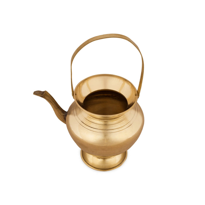 Brass Kindi With Handle - 4 x 4.5 Inches | Brass Kalash/ Brass Kamandalam for Pooja