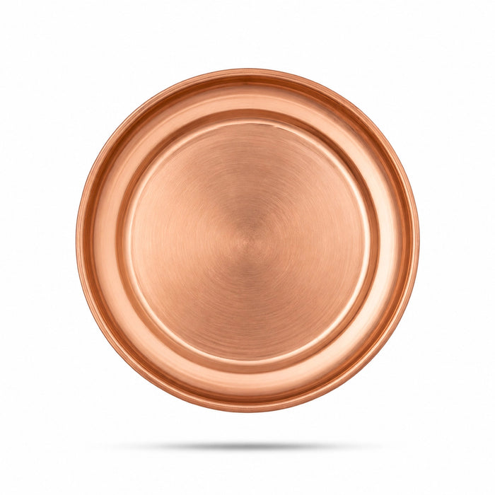 Copper Plate - 0.25 x 3.5 Inches | Beading Design Thali Plate/ Pooja Plate/ Pooja Thali For Naivedyam & Daily Pooja