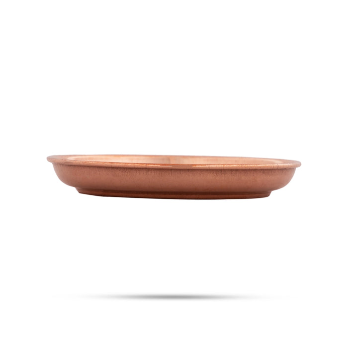Plate - 0.5 x 4 Inches | Copper Beading Pooja Plate / Pooja Thali Plate / Plate For Pooja Ritual Use