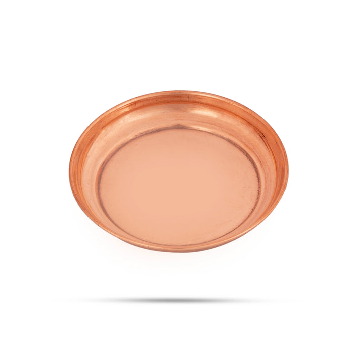 Plate - 0.5 x 4 Inches | Copper Beading Pooja Plate / Pooja Thali Plate / Plate For Pooja Ritual Use