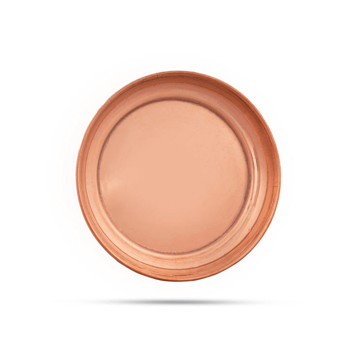 Plate - 0.5 x 4 Inches | Copper Beading Pooja Plate / Pooja Thali Plate / Plate For Pooja Ritual Use