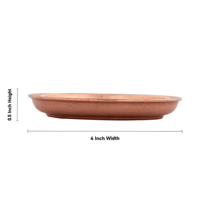 Plate - 0.5 x 4 Inches | Copper Beading Pooja Plate / Pooja Thali Plate / Plate For Pooja Ritual Use