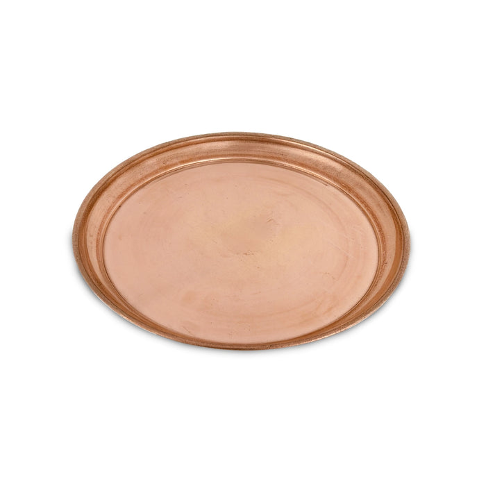 Copper Plate - 5.5 Inches | Halwa Plate/ Pooja Plate/ Thali Plate For Naivedyam And Pooja