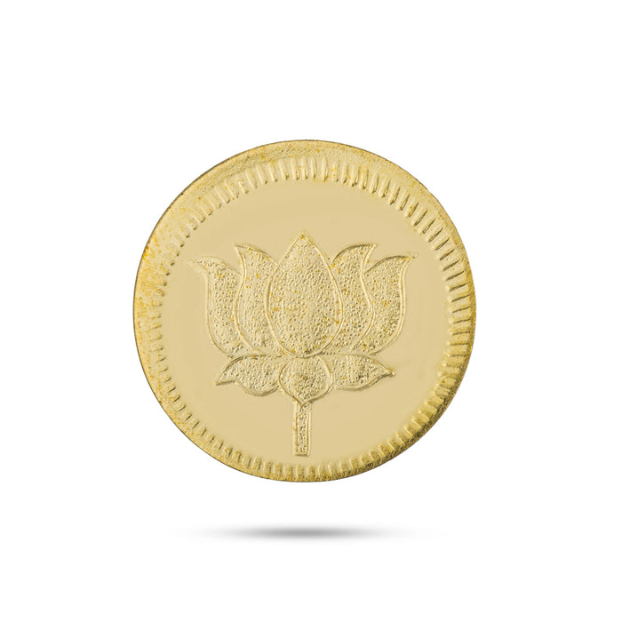 Brass Lakshmi Coin Box | 108 Laxmi Coin/ Gold Polish 108 Pooja Coin for Worship