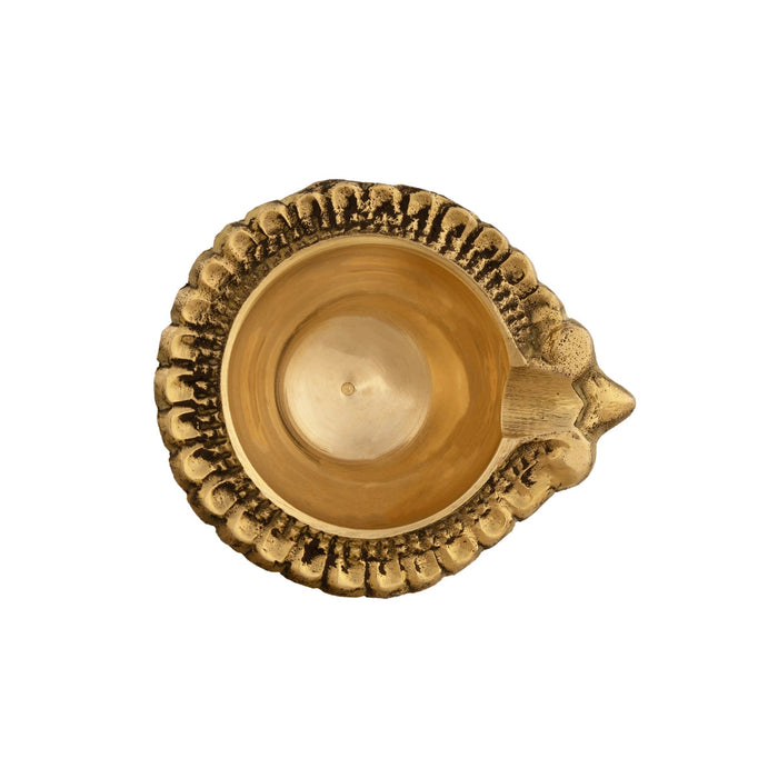 Lakshmi Kubera Vilakku With Base - 2 x 3 Inches | Brass Lamp/ Laxmi Kubera Deepam for Pooja