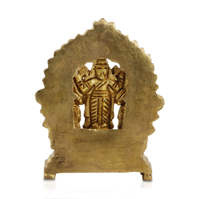 Ram Darbar Murti With Arch - 3 x 2 Inches | Antique Brass Idol/ Ram Darbar Statue With Base for Worship