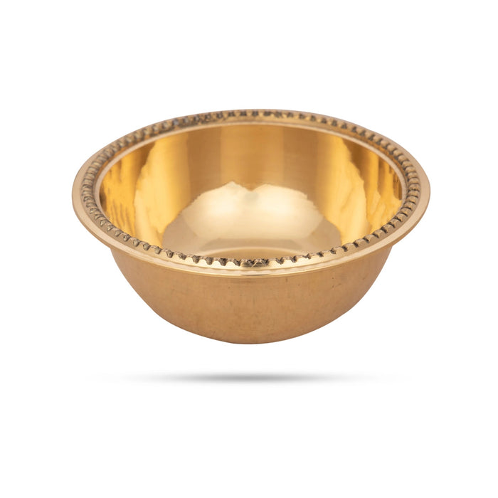 Brass Bowl - 1.25 x 3.25 Inches | Pooja Bowl/ Pooja Cup for Home/ 95 Gms Approx