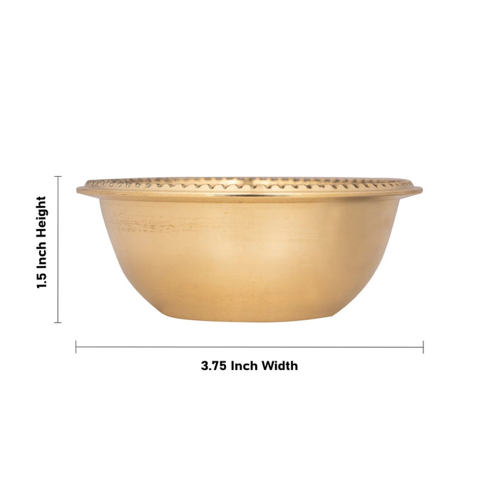 Brass Bowl - 1.5 X 3.75 Inches | Small Bowl/ Brass Cup/ Brass Katori/ Pooja Bowl For Ritual Offerings