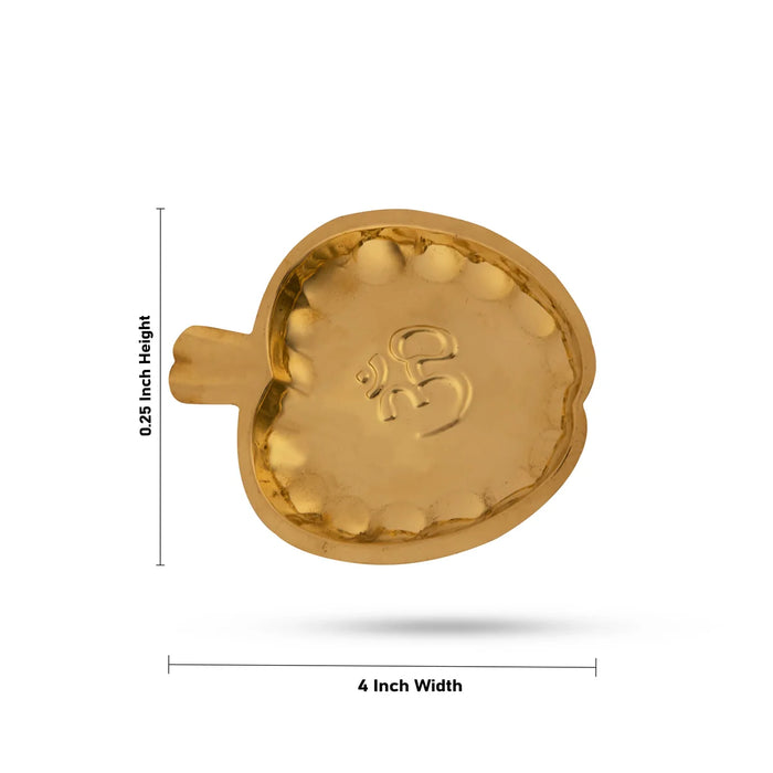 Brass Plate - 0.25 x 4 Inches | Thali Plate/ Apple Design Pooja Plate for Home/ 25 Gms Approx