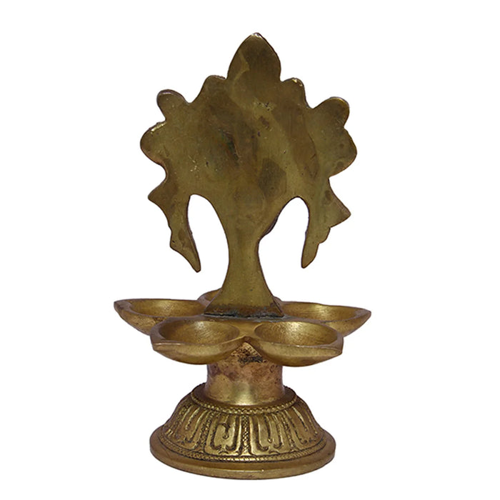 Shank Design Hanging Deep - 6 Inch | Antique Brass Lamp/ Hanging Diya for Temple/ 660 Gms Approx