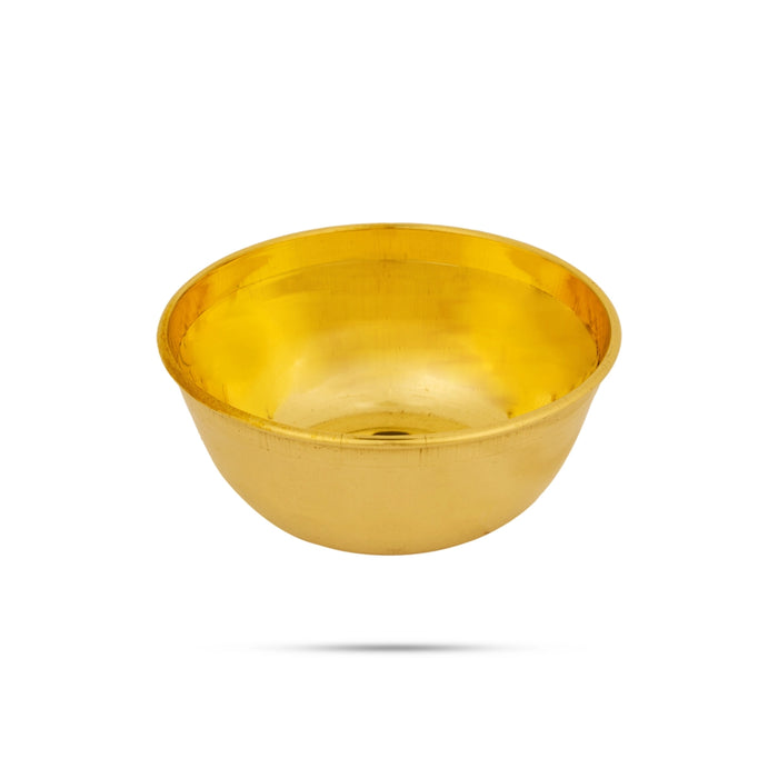 Brass Bowl - 1.5 x 3.5 Inches | Pooja Bowl/ Brass Cup/ Small Bowl For Offering Kumkum And Pooja