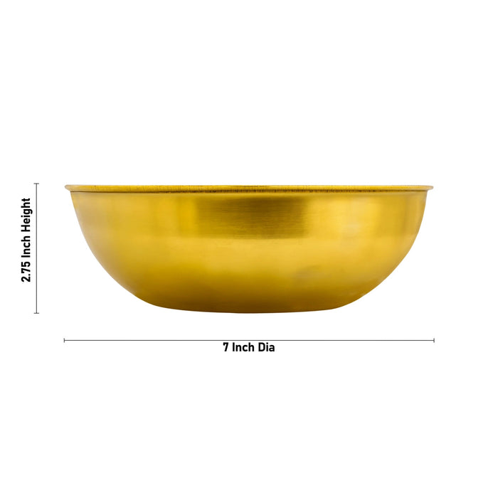 Brass Bowl - 2.75 X 7 Inches | Chandan Cup/ Pooja Bowl/ Brass Ritual Cup For Temple And Pooja Offerings