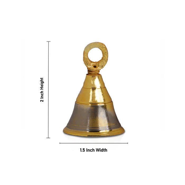 Brass Bell - 2 x 1.5 Inches | Kavadi Bell/ Hanging Bell for Pooja Mandir/ 38 Gms Approx