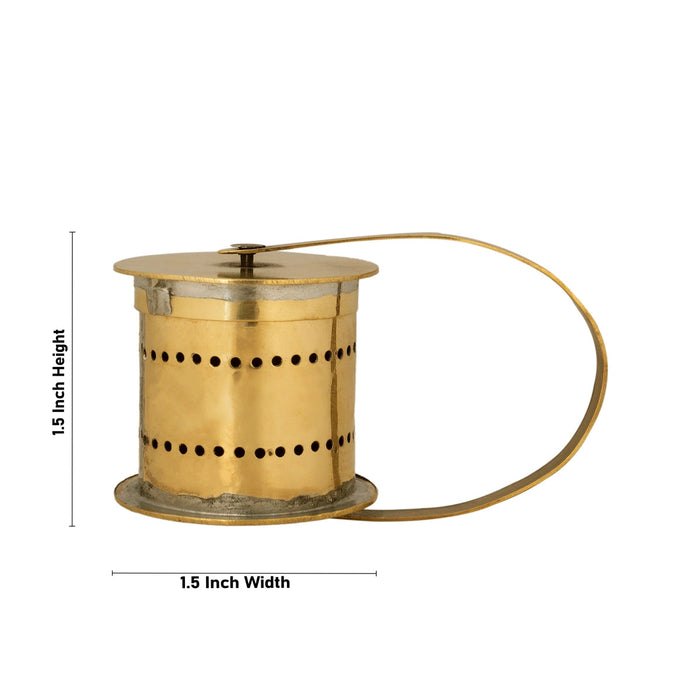 Brass Rangoli Roller - 1.5 x 1.5 Inches | 2 Line Kolam Roller/ Rangoli Roller Stencil/ Muggu Roller for Decor