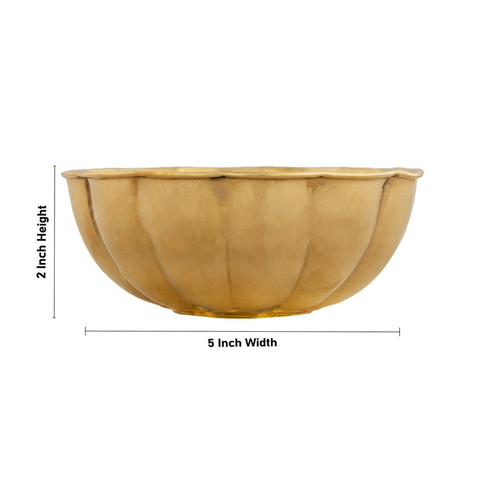 Brass Bowl - 2 x 5 Inches | Small Bowl/ Brass Cup/ Small Cup/ Pooja Bowl for Home