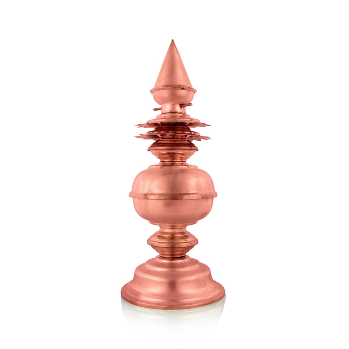 Temple Kalash - 12 x 4.5 Inches | Copper Temple Top Kalash/ Temple Gopura Kalasam